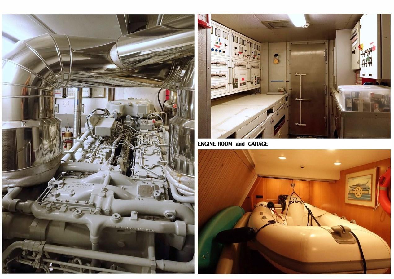 a collage of a machine aboard SPYK Yacht for Sale