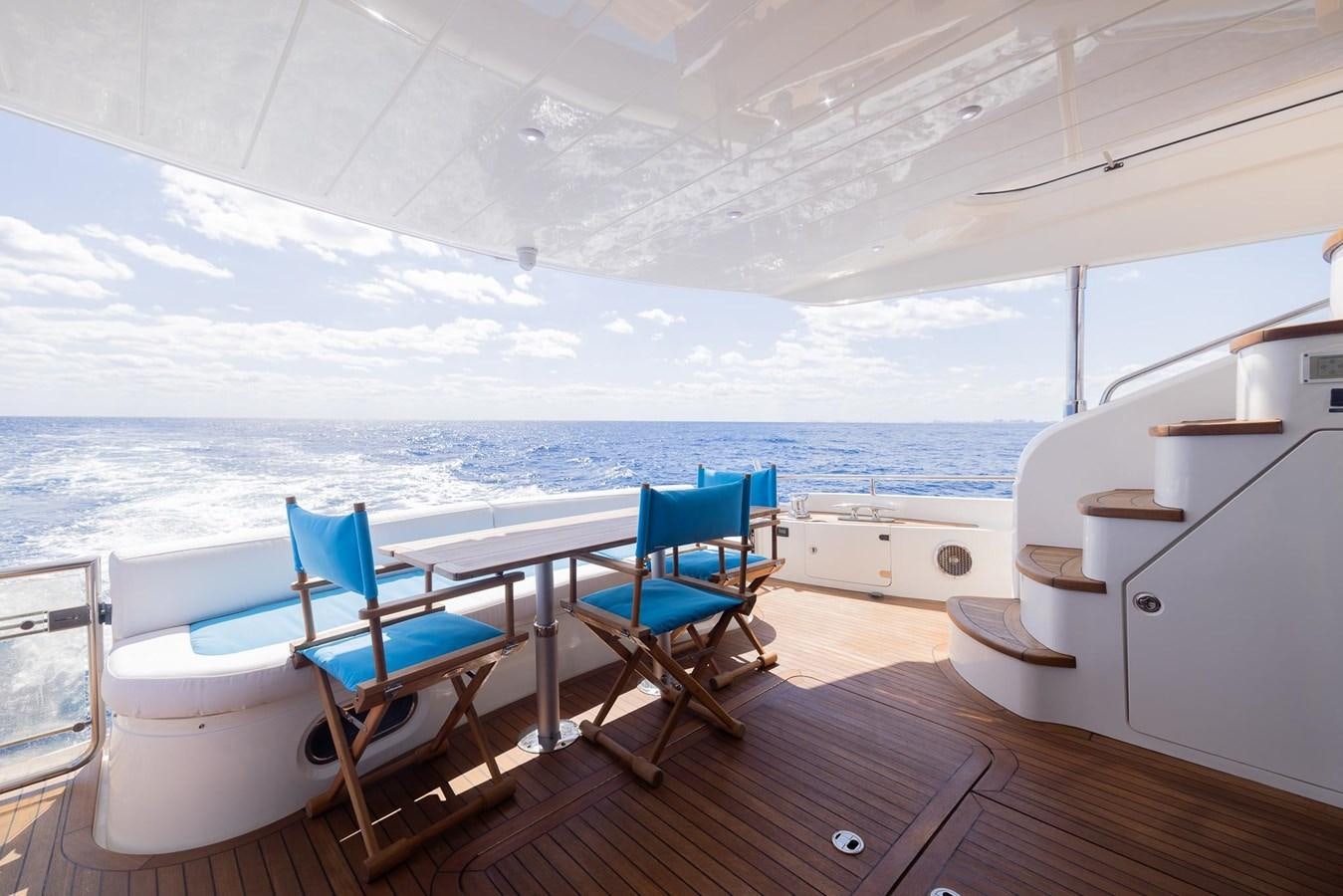 a room with a table chairs and a large body of water aboard COOL BREEZE Yacht for Sale