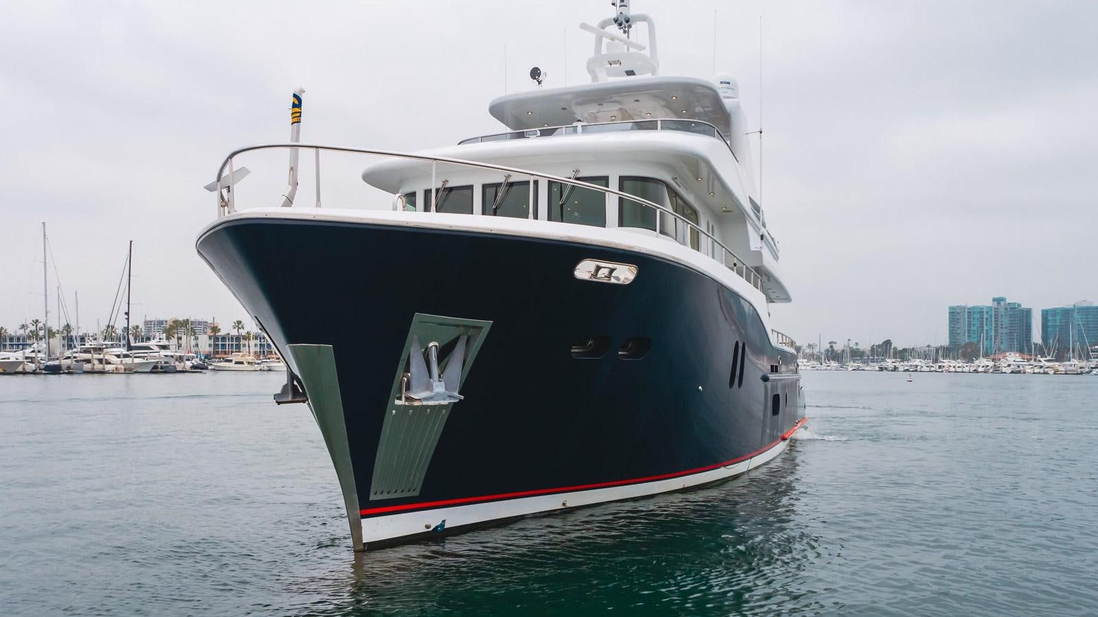 a boat in the water aboard UNDAUNTED Yacht for Sale