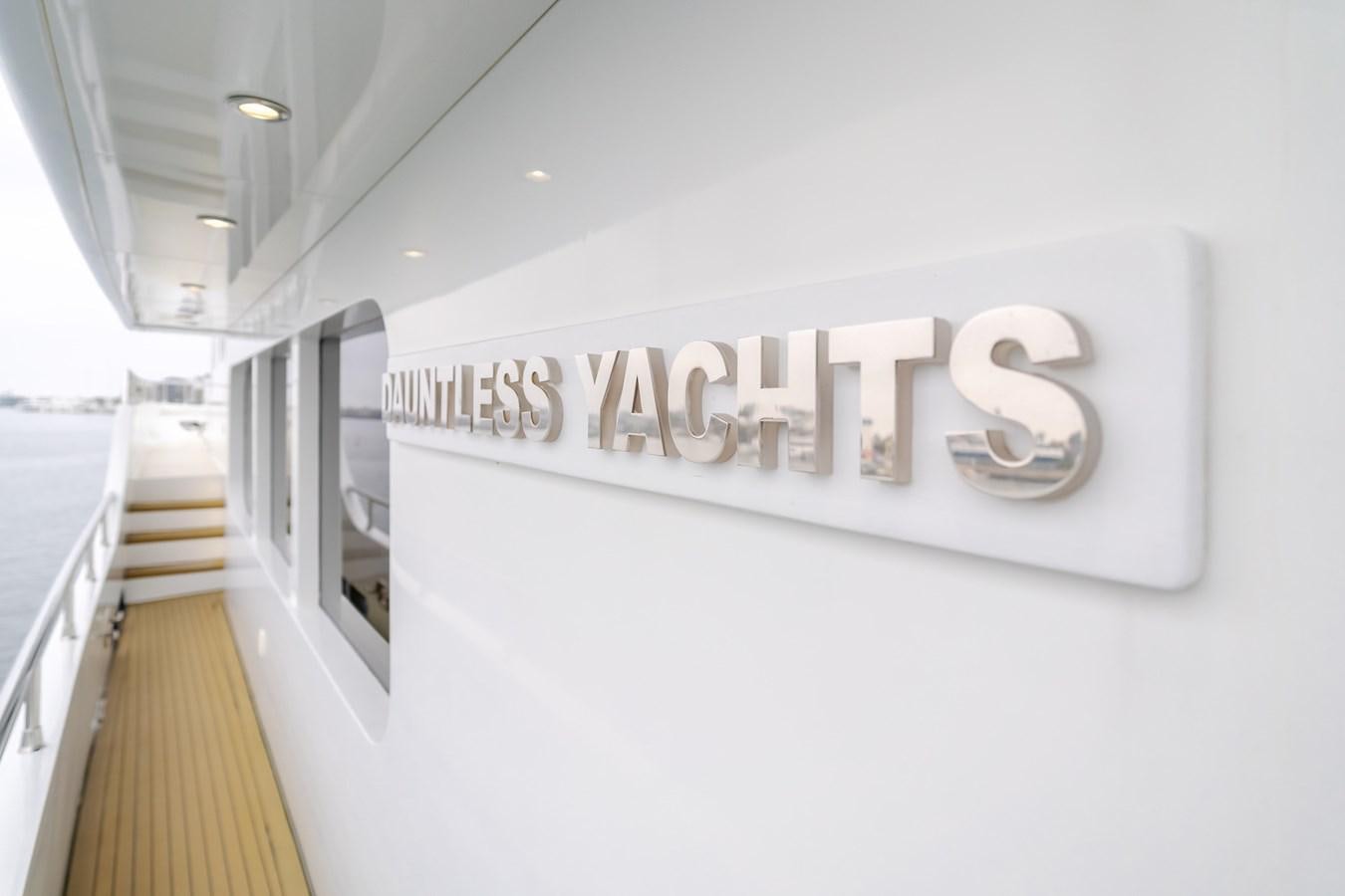 a sign on a wall aboard UNDAUNTED Yacht for Sale