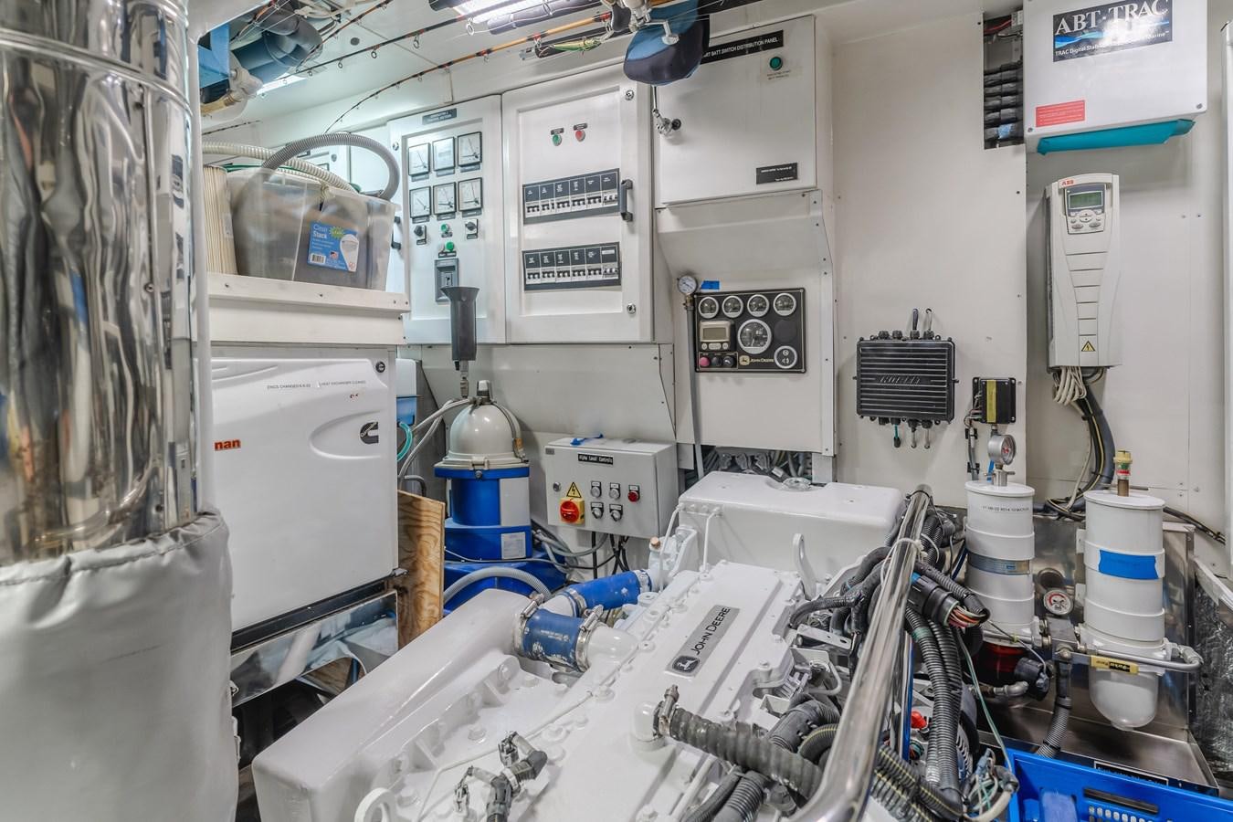 a room with machinery aboard UNDAUNTED Yacht for Sale