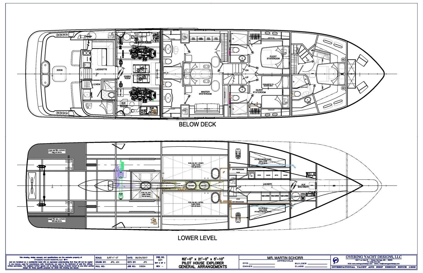 diagram, engineering drawing aboard UNDAUNTED Yacht for Sale
