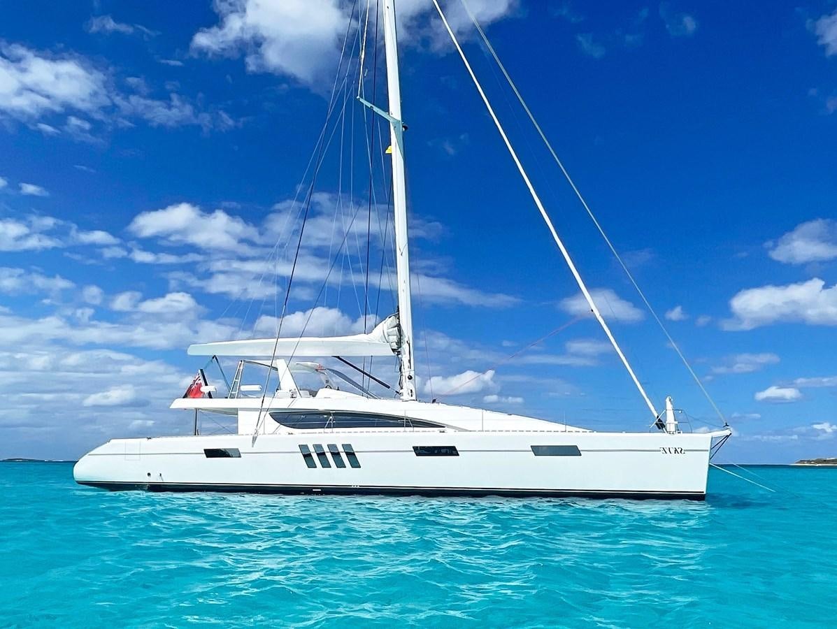 a white boat in the water aboard SKYE Yacht for Sale
