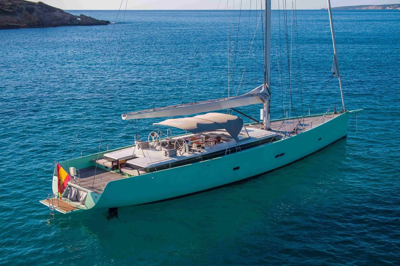 a boat in the water aboard PEREGRIN Yacht for Sale