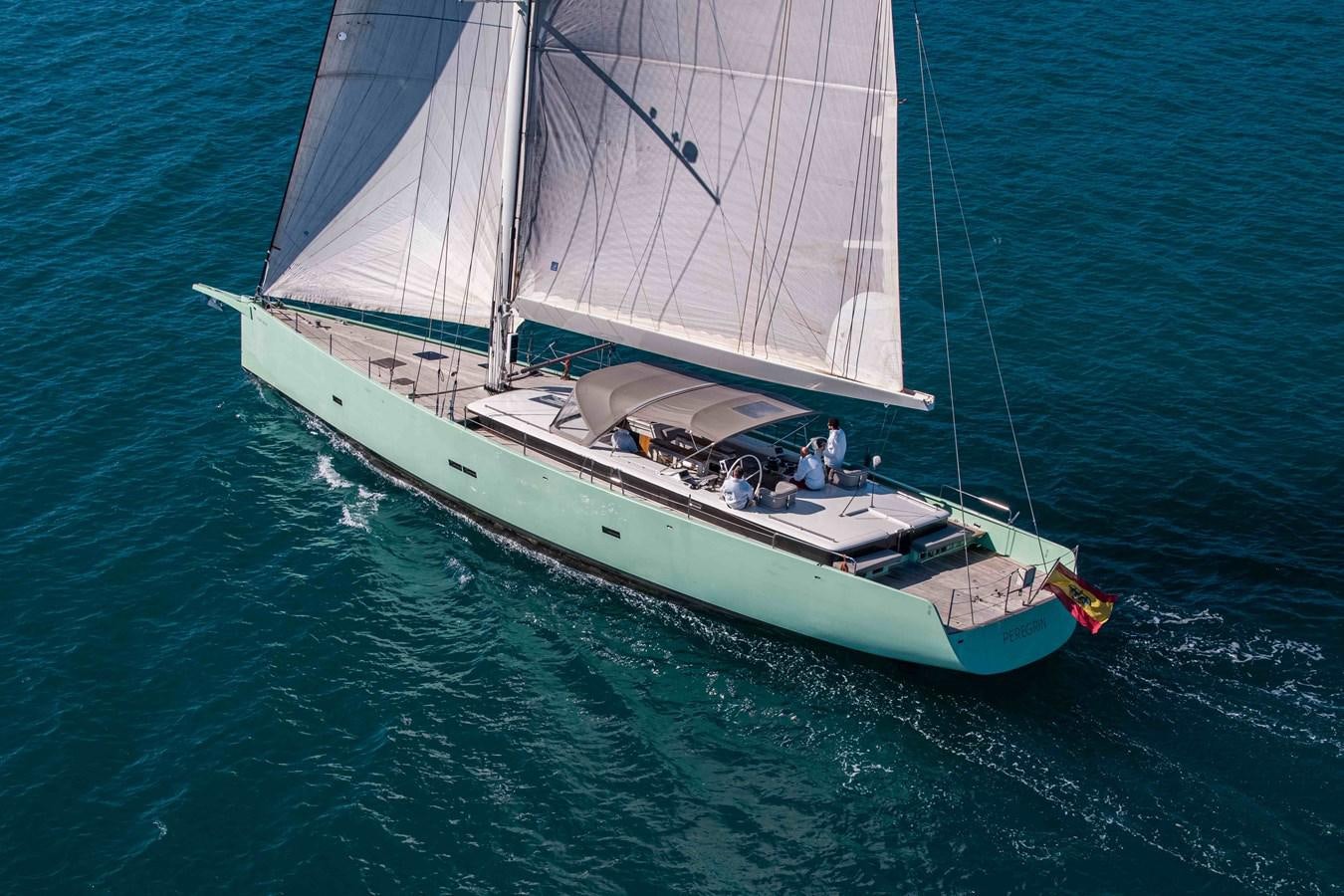 a boat with people on it aboard PEREGRIN Yacht for Sale