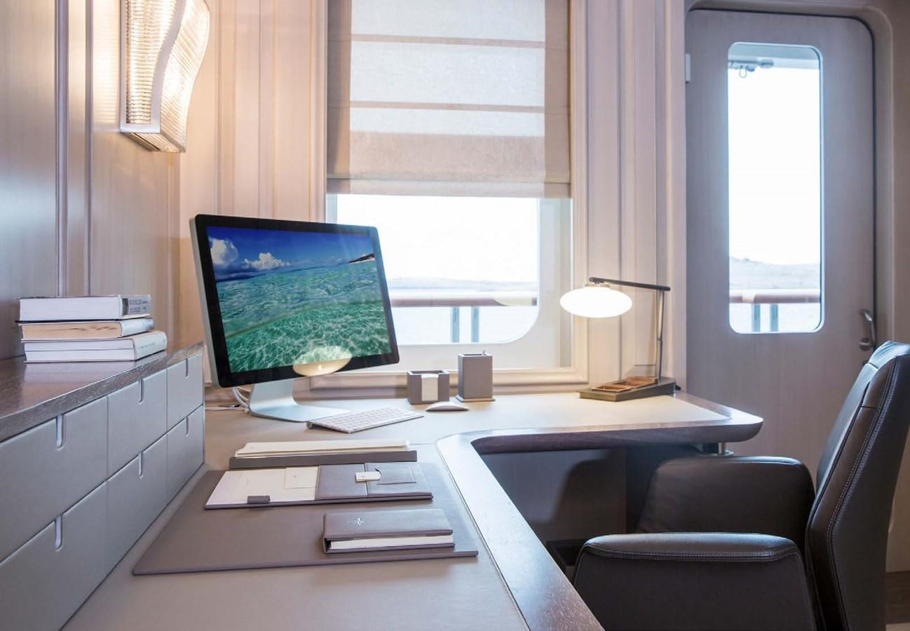 a room with a desk and a computer aboard POLAR STAR Yacht for Sale