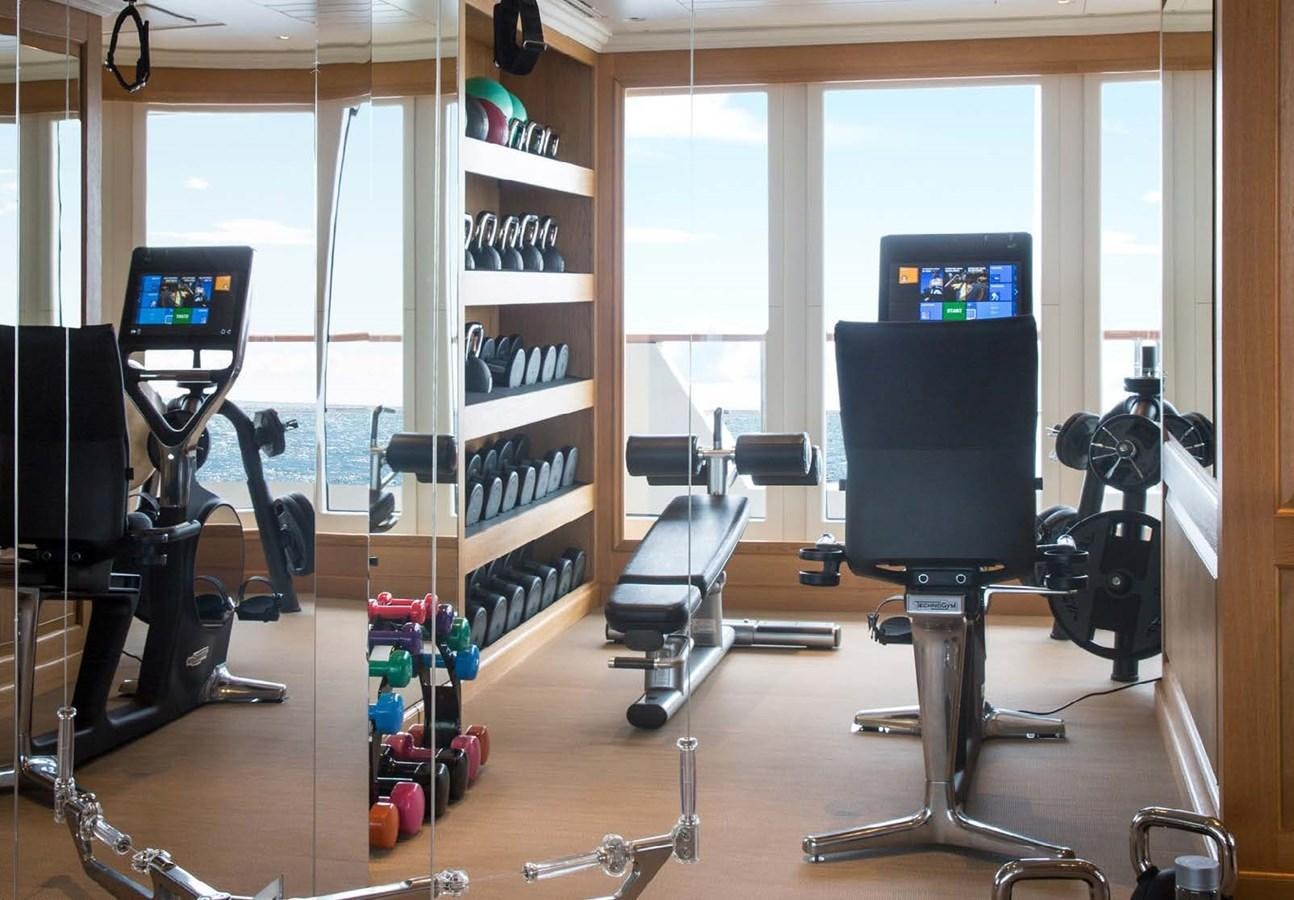 a room with a computer and shelves aboard POLAR STAR Yacht for Sale