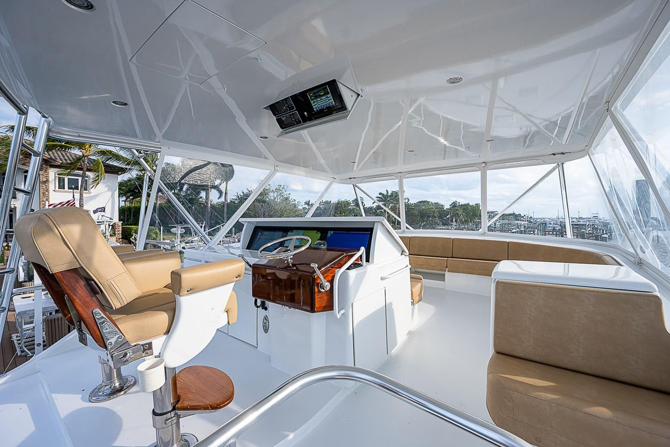 inside of a car aboard INSTIGATOR Yacht for Sale