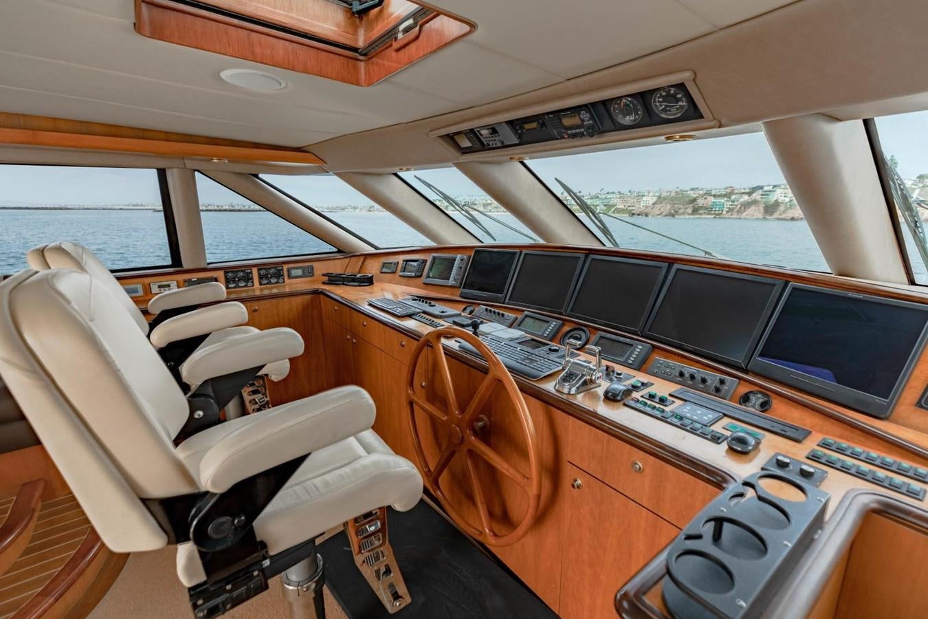 inside of a car aboard PRIME TIME Yacht for Sale