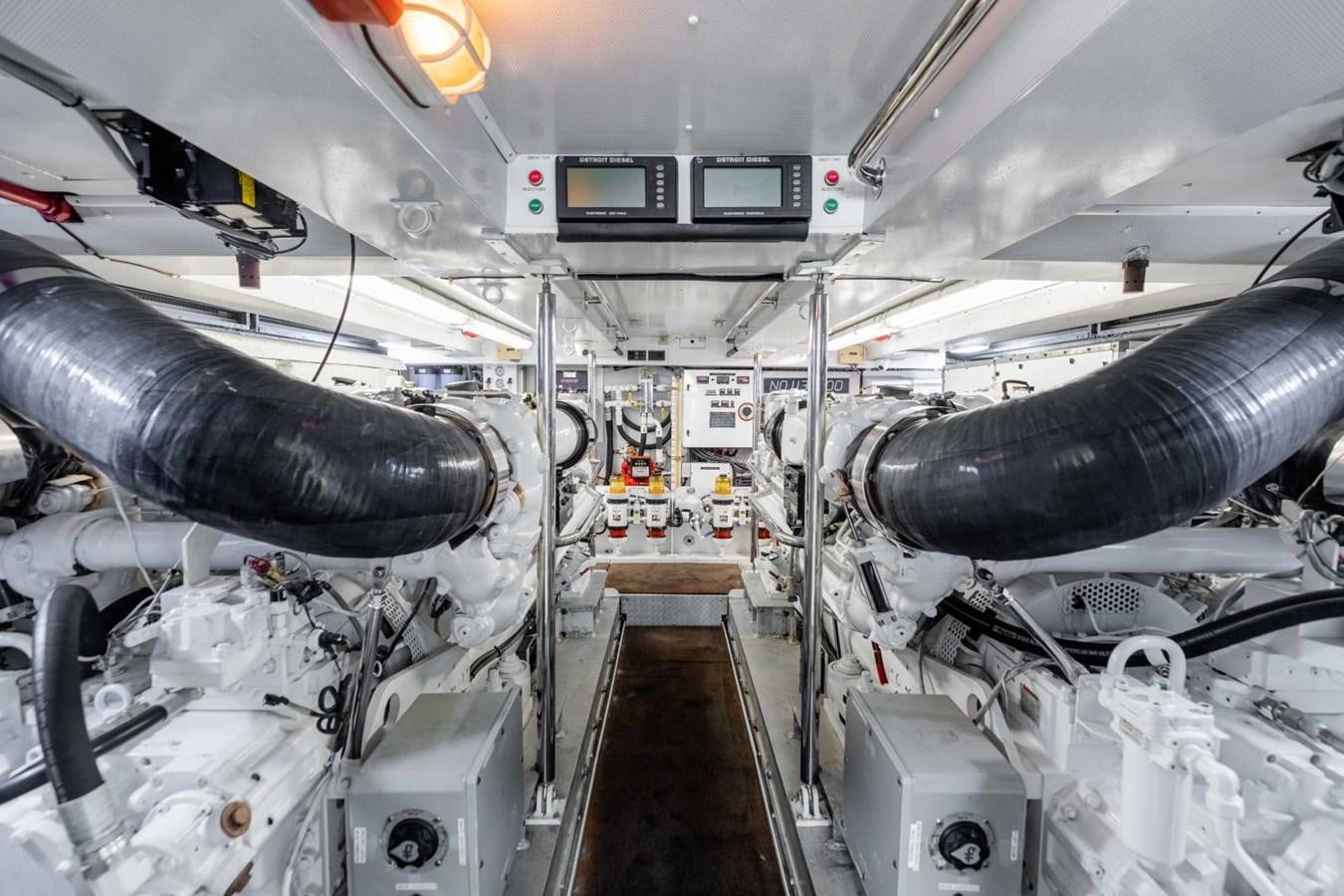 a room with pipes and tubes aboard PRIME TIME Yacht for Sale
