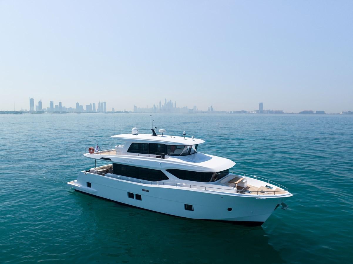 a boat in the water aboard NOMAD 70 SUV Yacht for Sale