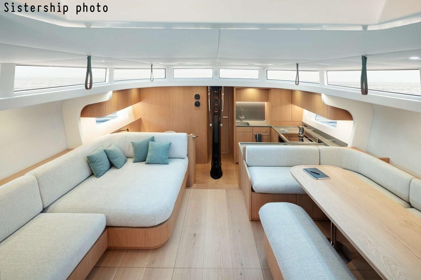 a room with a couch and a table aboard Y7-70 Yacht for Sale