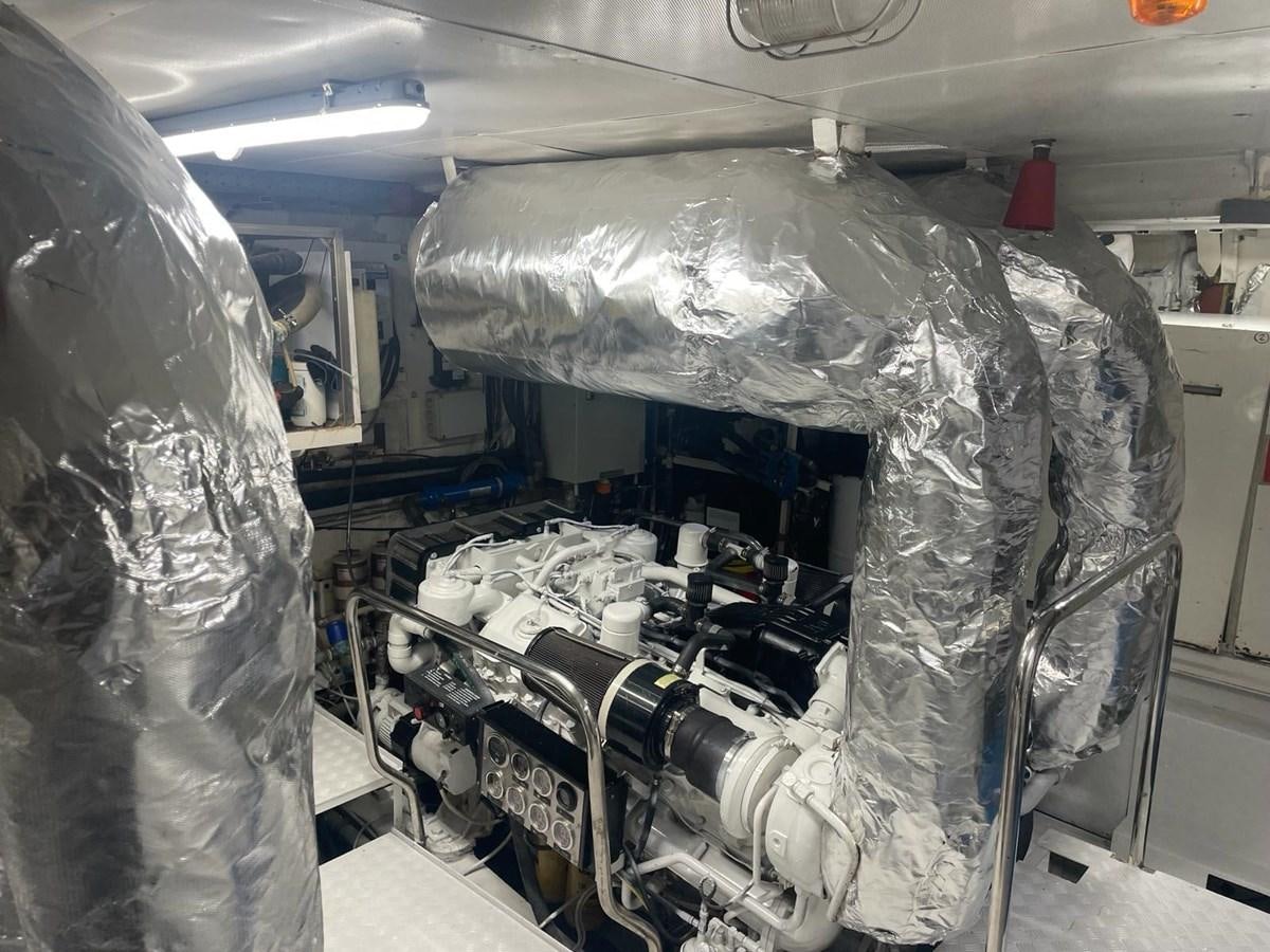 a large machine with a large piece of equipment in it aboard DON CIRO Yacht for Sale