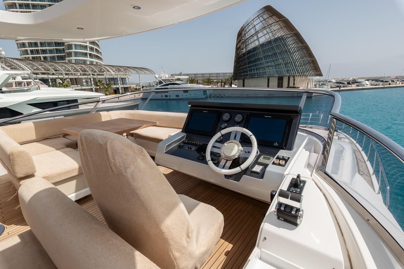 a boat with a steering wheel aboard ALINA Yacht for Sale