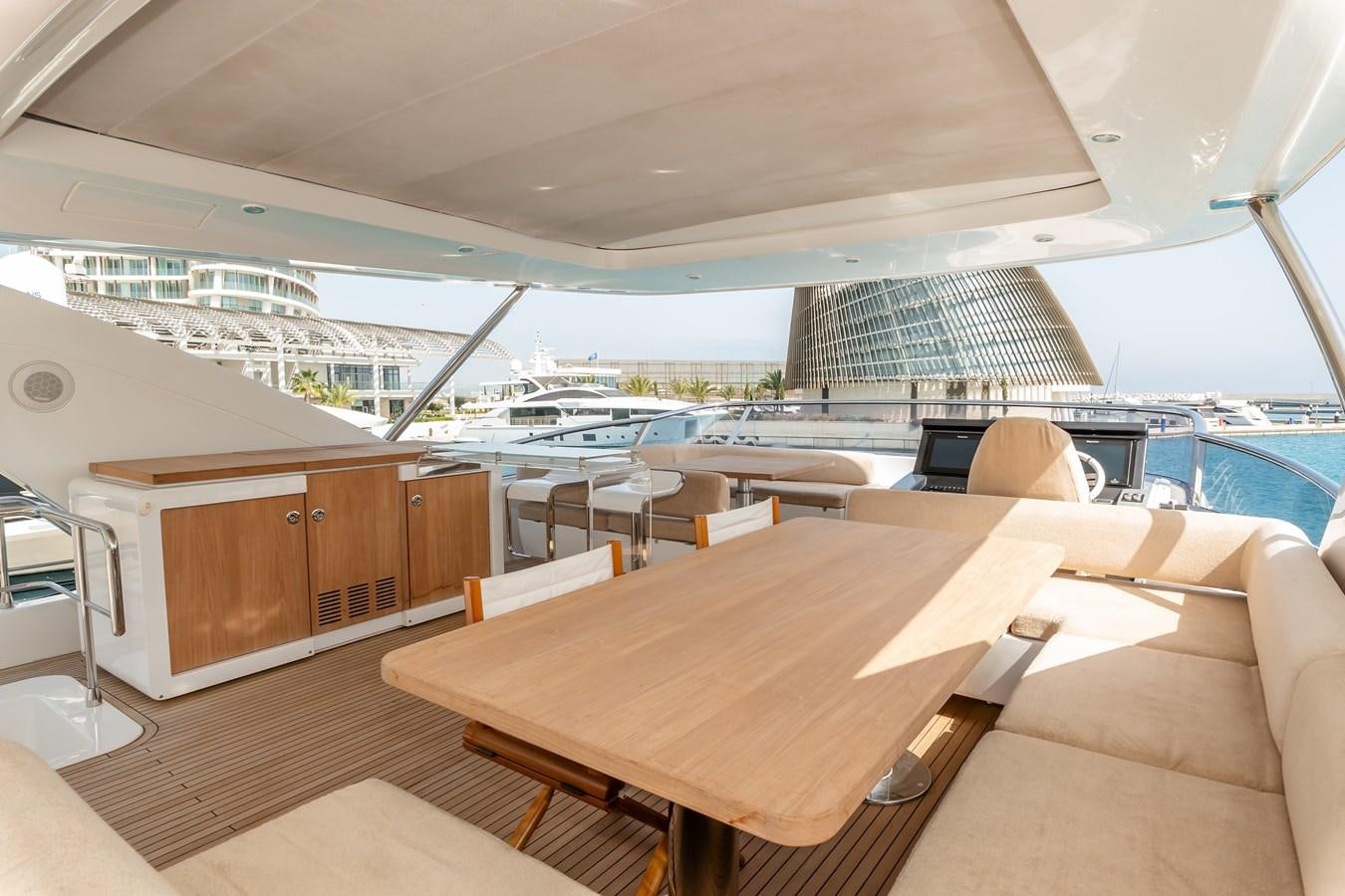 a room with a table and chairs aboard ALINA Yacht for Sale