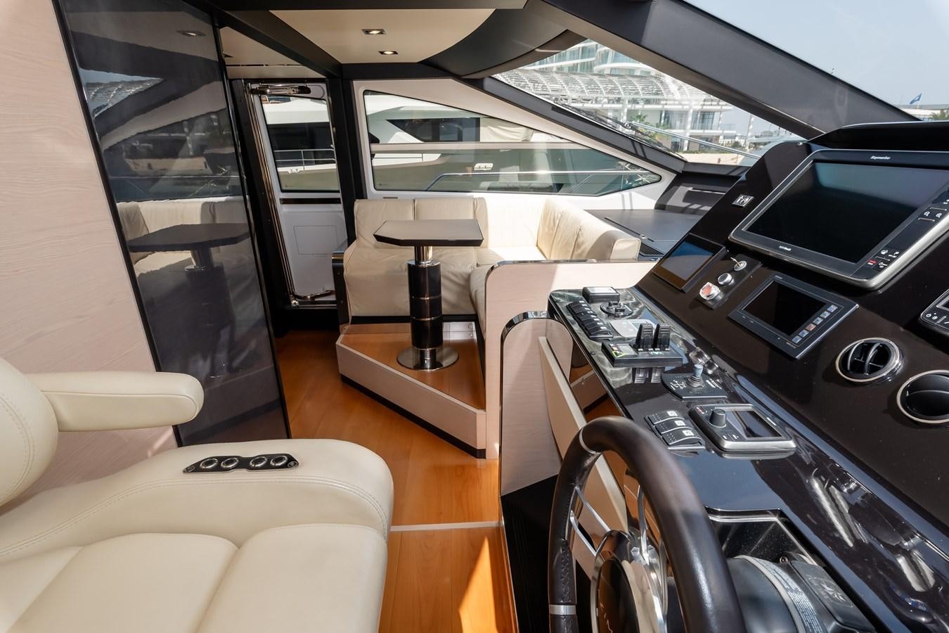 inside of a car aboard ALINA Yacht for Sale