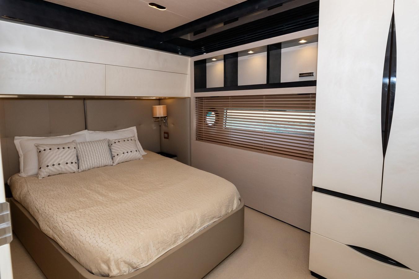 a bed in a room aboard ALINA Yacht for Sale
