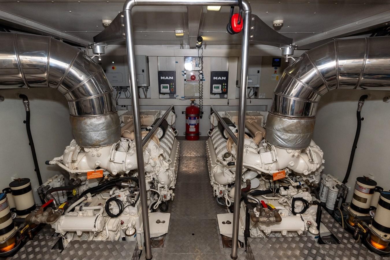 a large industrial kitchen aboard ALINA Yacht for Sale
