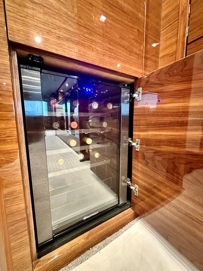 a glass door with lights aboard FREAK SHOW Yacht for Sale