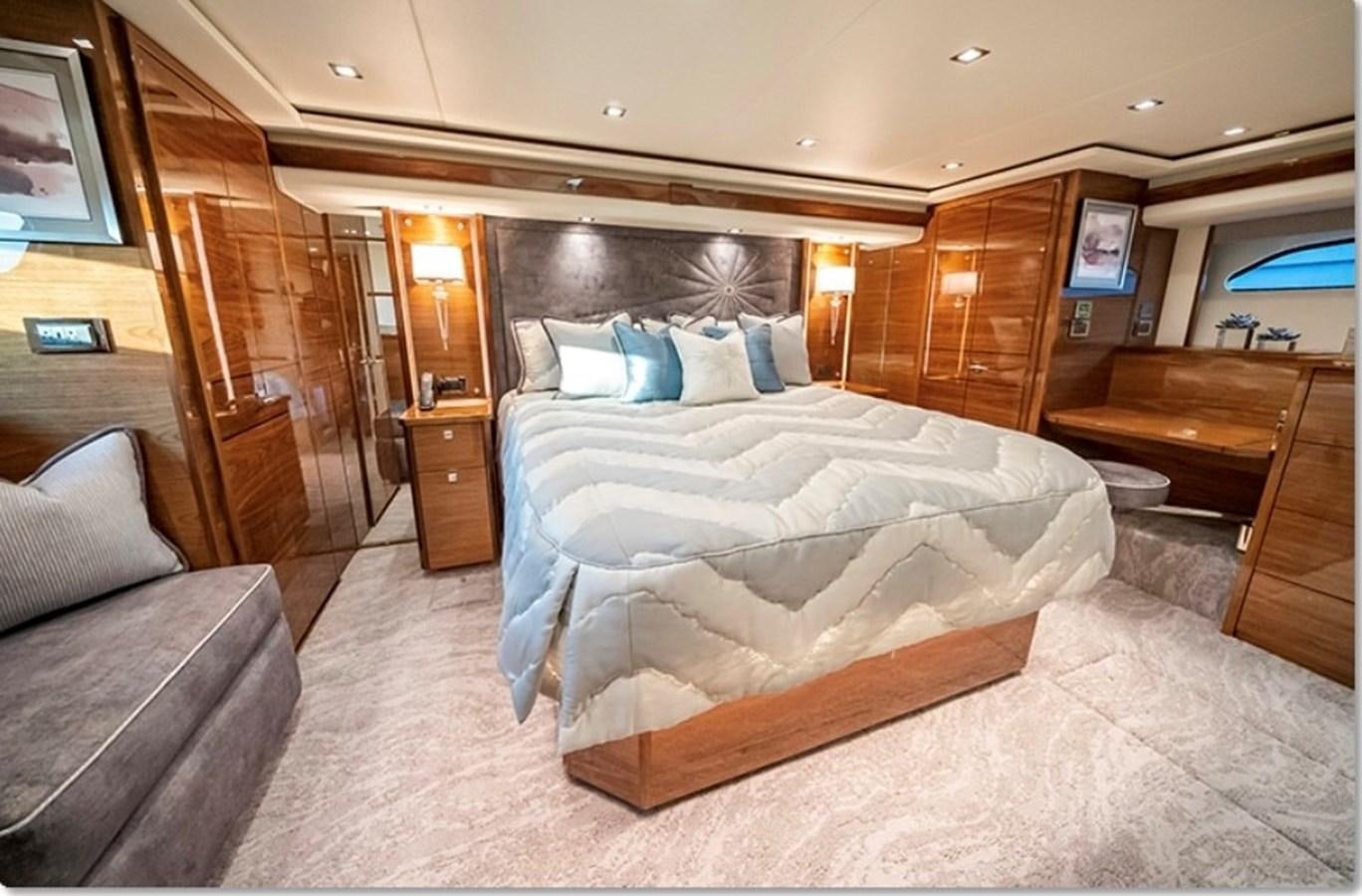 a bed in a cabin aboard FREAK SHOW Yacht for Sale