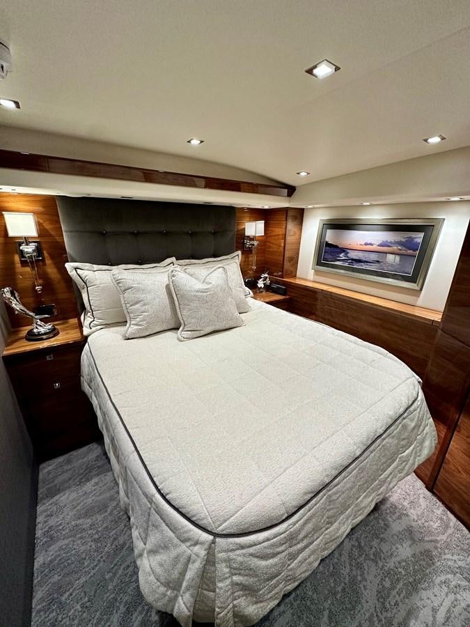 a bed with pillows aboard FREAK SHOW Yacht for Sale