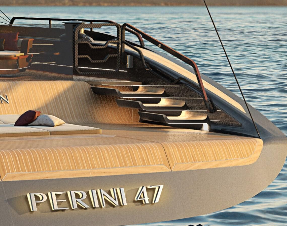 a boat with a metal frame aboard PERINI 47M Yacht for Sale