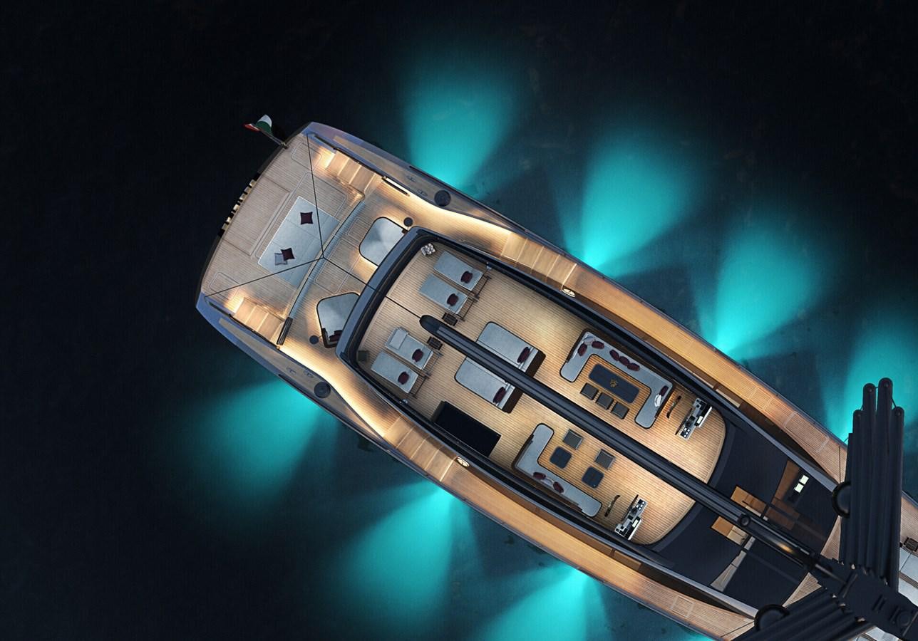 a space ship in space aboard PERINI 47M Yacht for Sale
