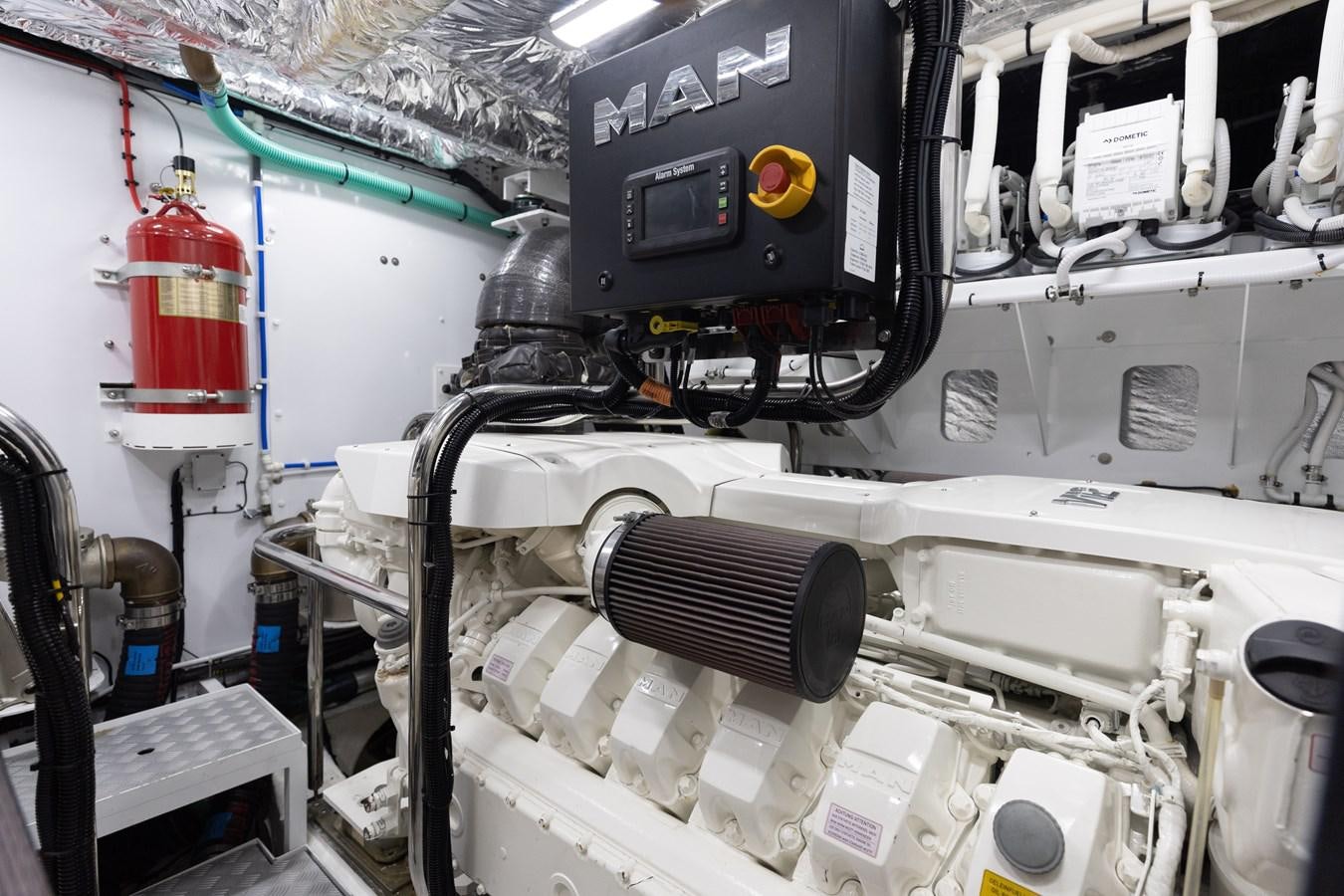 close-up of a machine aboard DROPLET Yacht for Sale