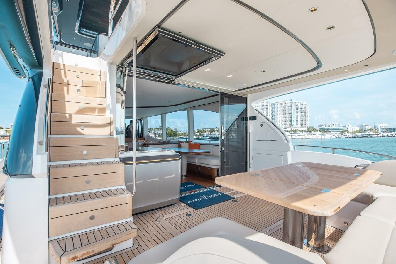 inside of a vehicle aboard DROPLET Yacht for Sale