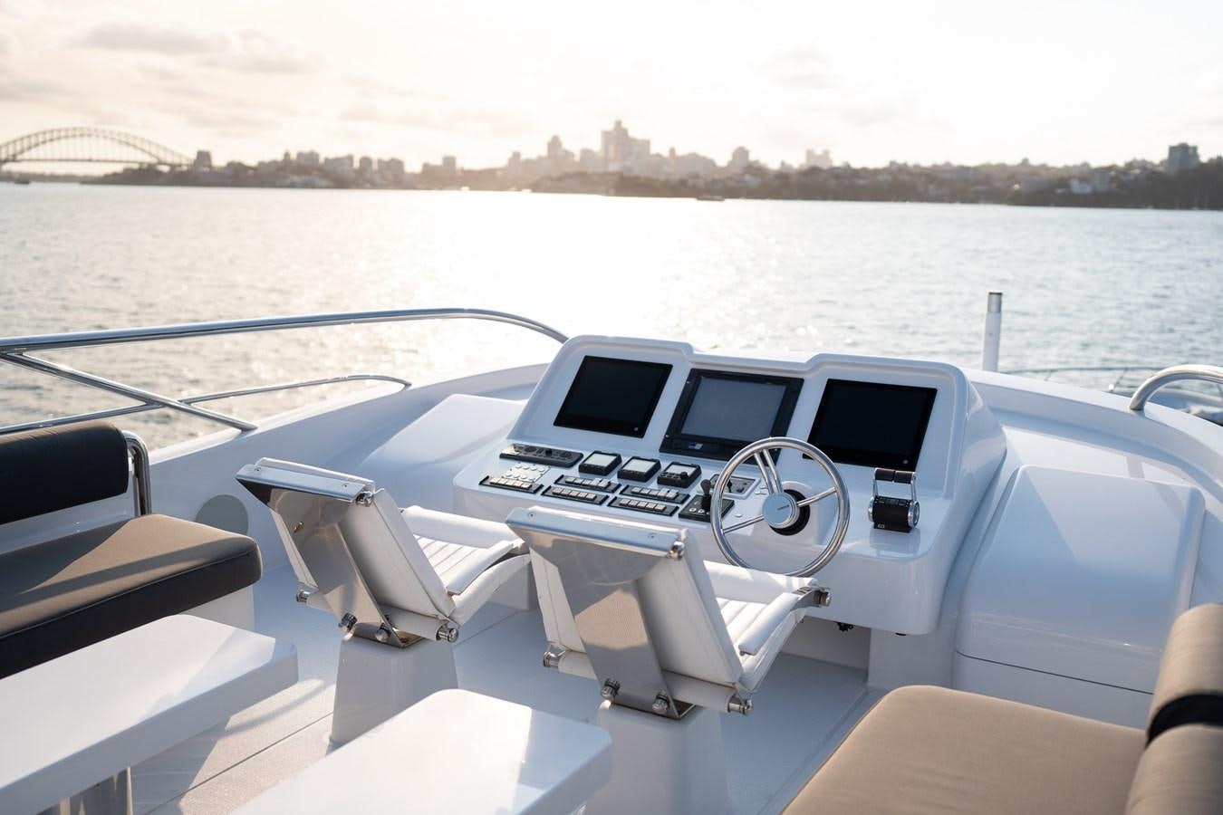 a boat with a keyboard on it aboard QUANTUM Yacht for Sale