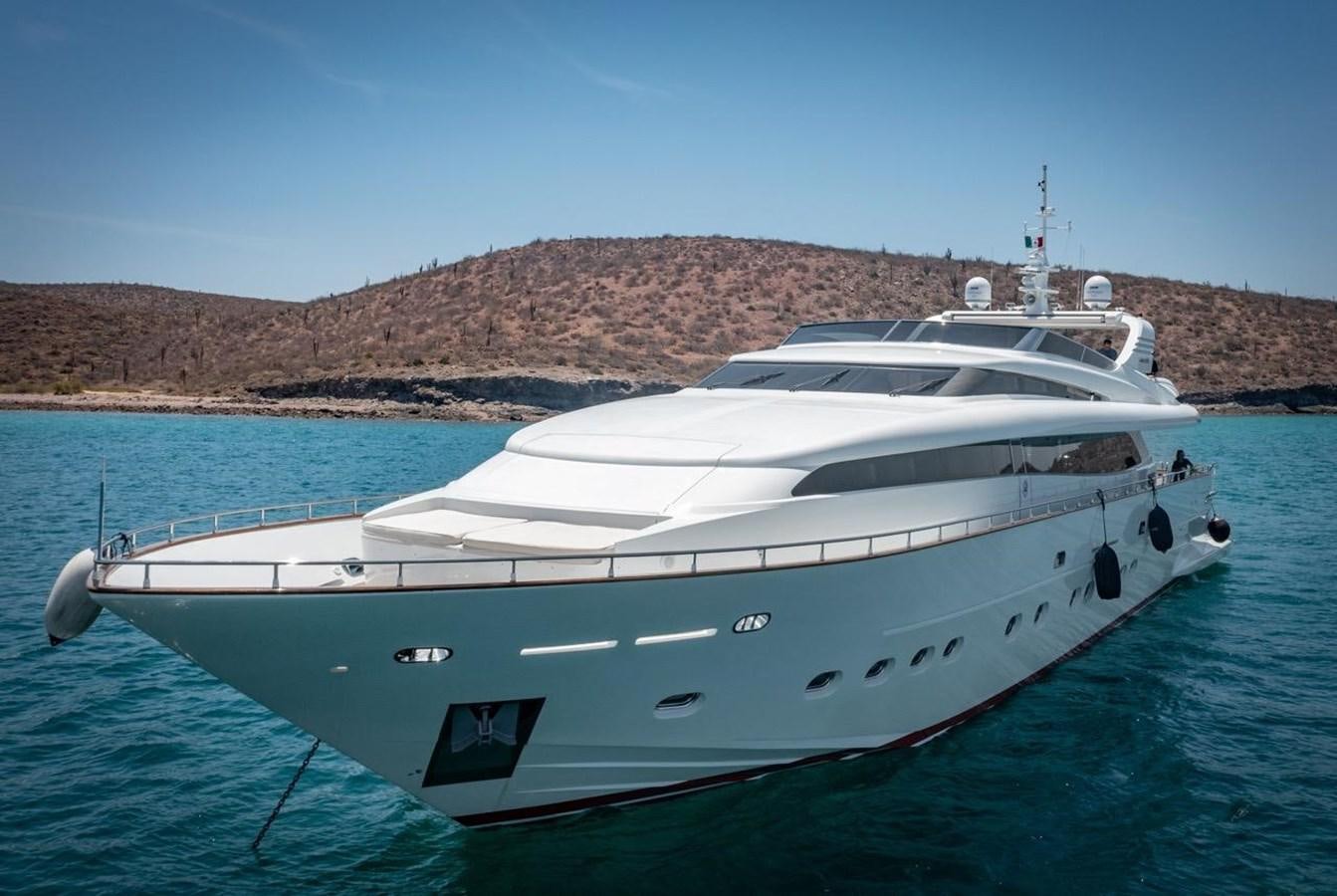 a white yacht in the water aboard CANADOS FLYBRIDGE FAST Yacht for Sale