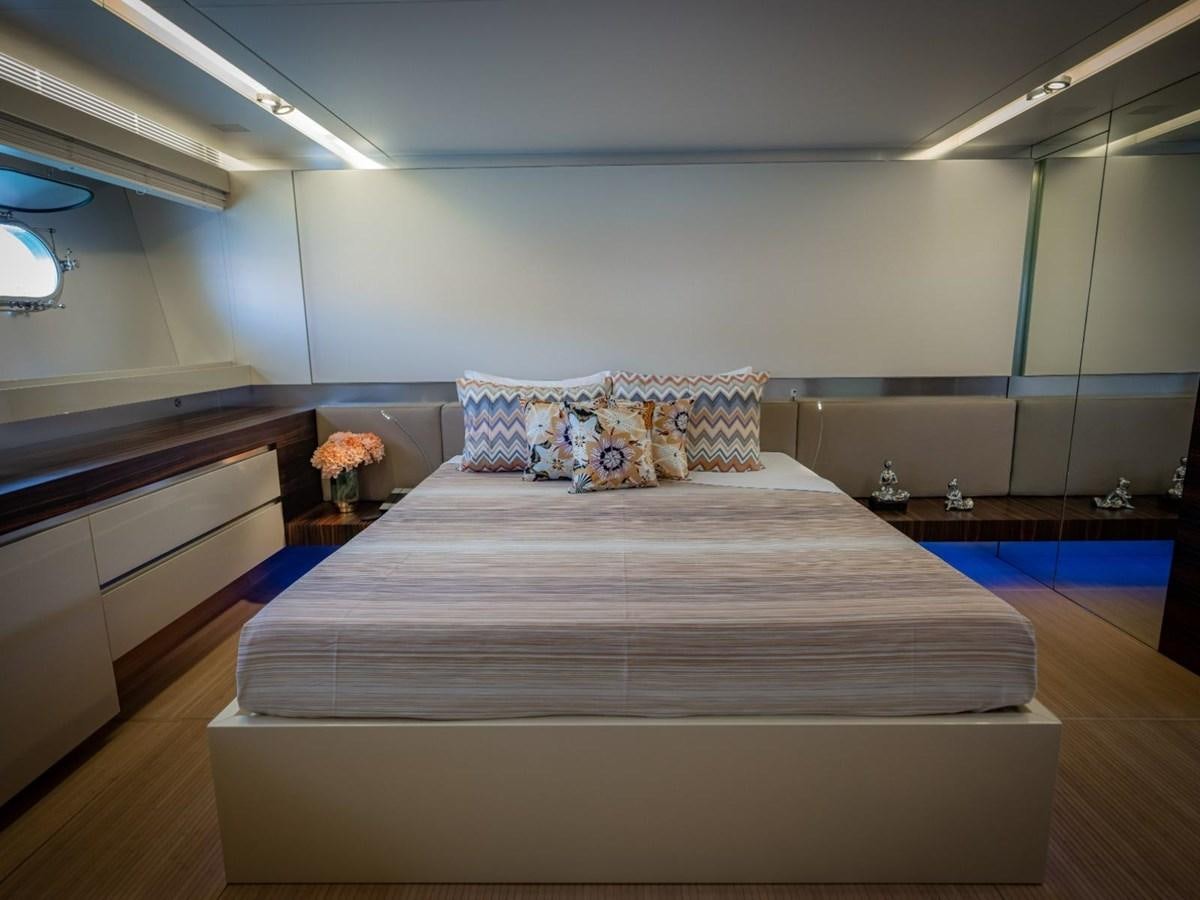 a bed in a room aboard CANADOS FLYBRIDGE FAST Yacht for Sale