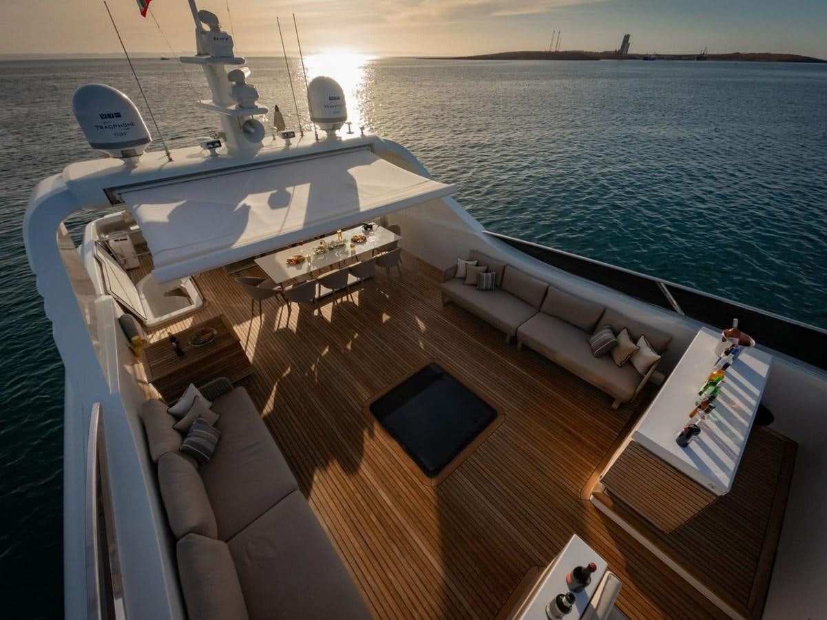 a deck with a large ship aboard CANADOS FLYBRIDGE FAST Yacht for Sale
