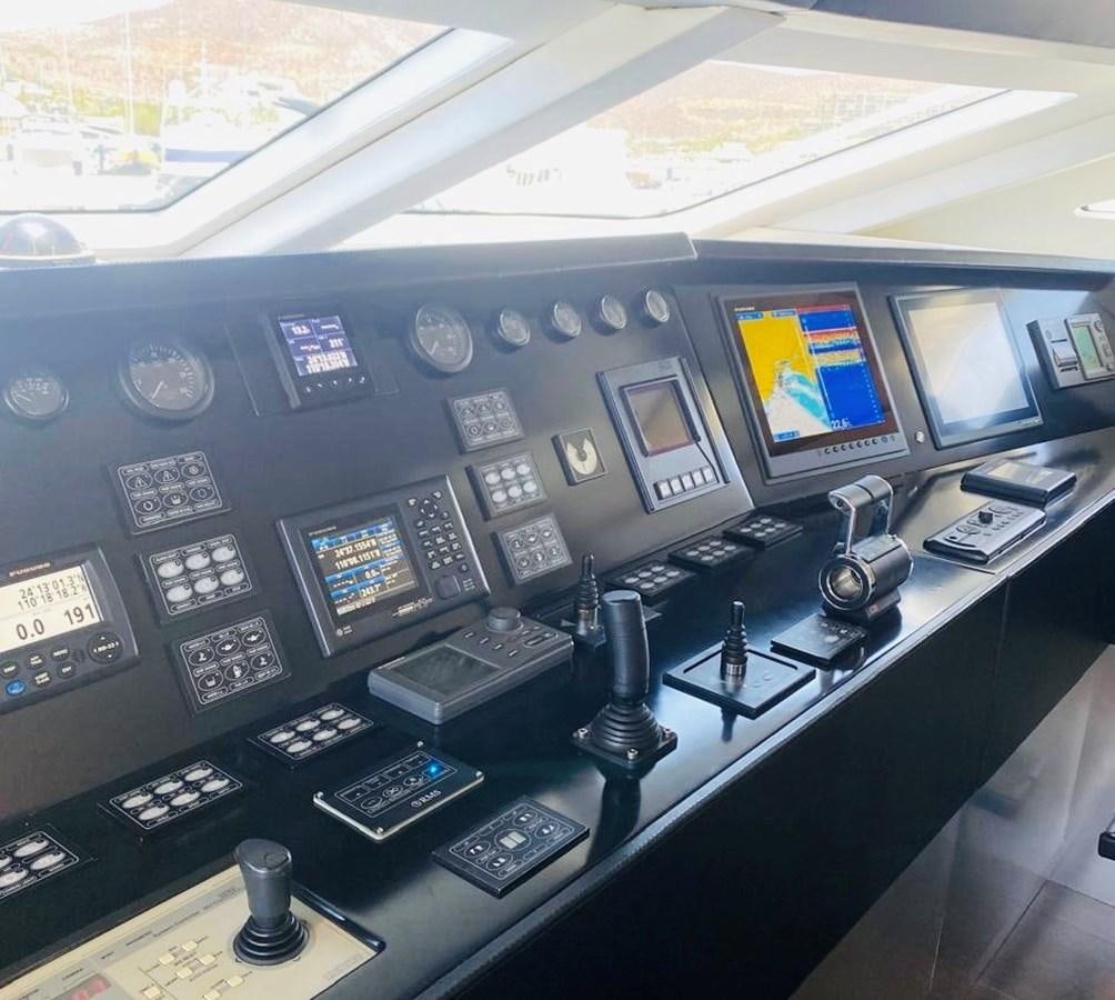 a control panel of a plane aboard CANADOS FLYBRIDGE FAST Yacht for Sale