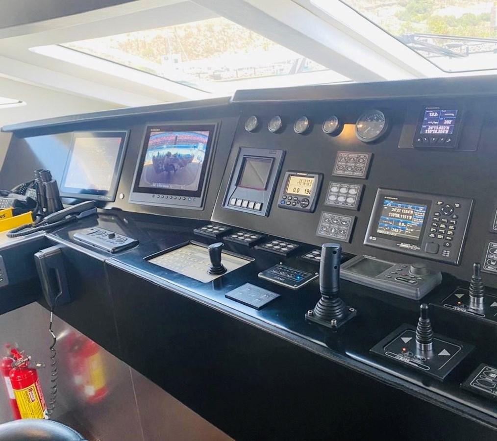a control panel of a plane aboard CANADOS FLYBRIDGE FAST Yacht for Sale