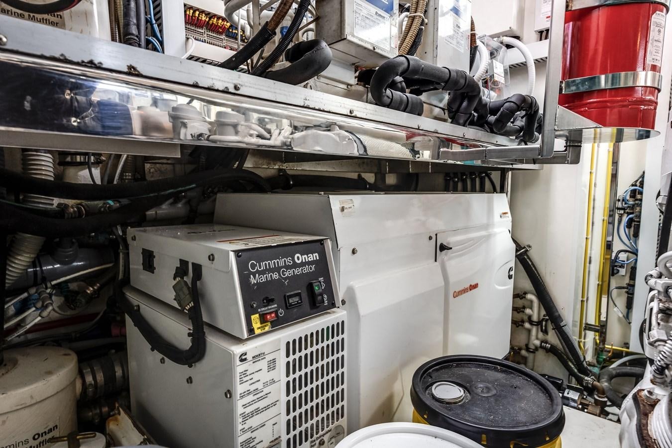 a machine with a red and white flag on the side aboard UNCORKED Yacht for Sale