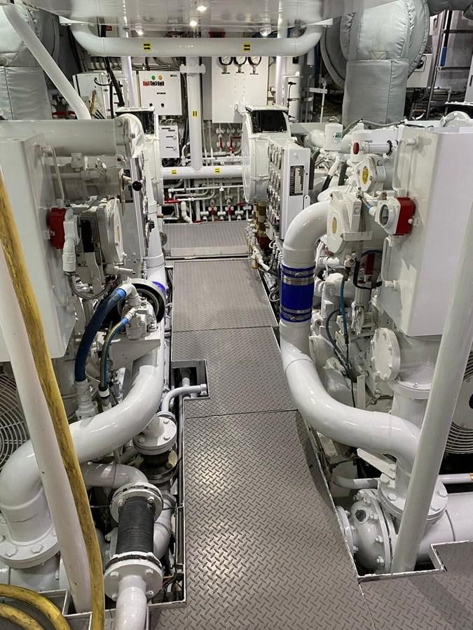 a machine in a room aboard BUCKPASSER Yacht for Sale