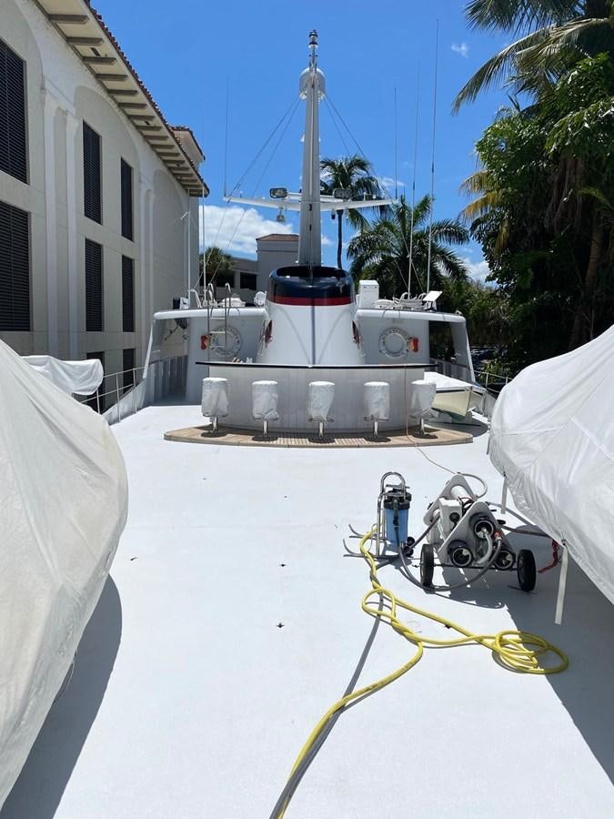 a satellite on a table aboard BUCKPASSER Yacht for Sale