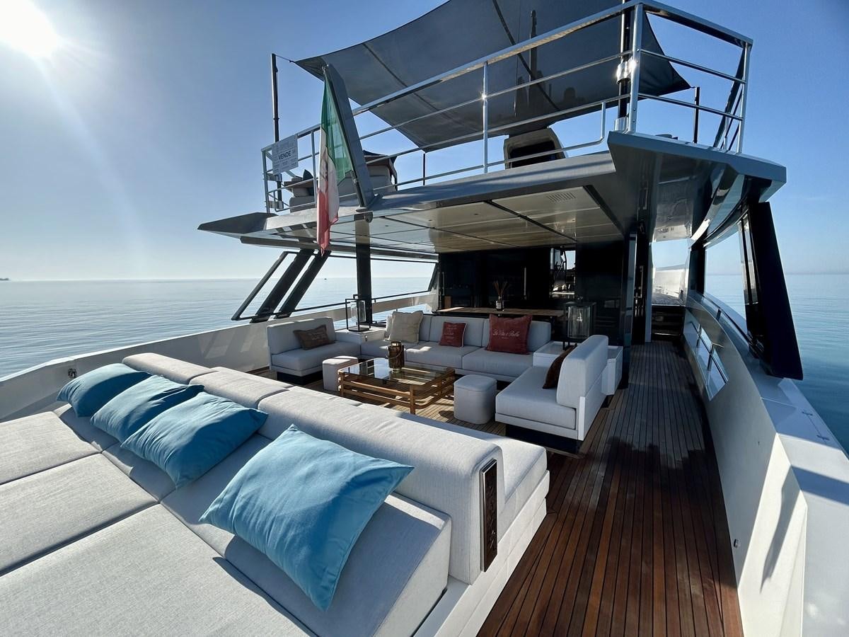 a boat on a deck aboard SHERPA 80 Yacht for Sale