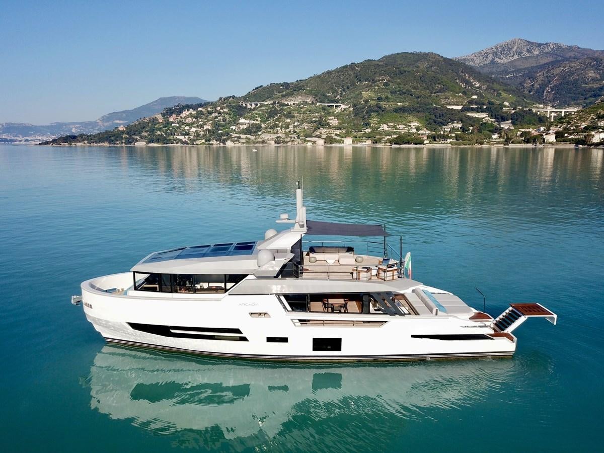 a boat on the water aboard SHERPA 80 Yacht for Sale