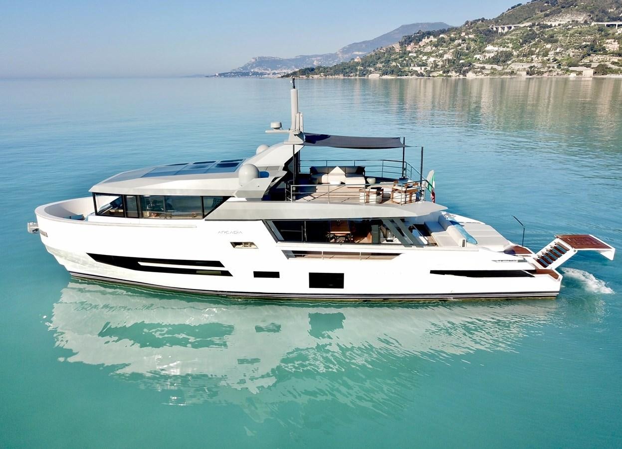 a boat in the water aboard SHERPA 80 Yacht for Sale