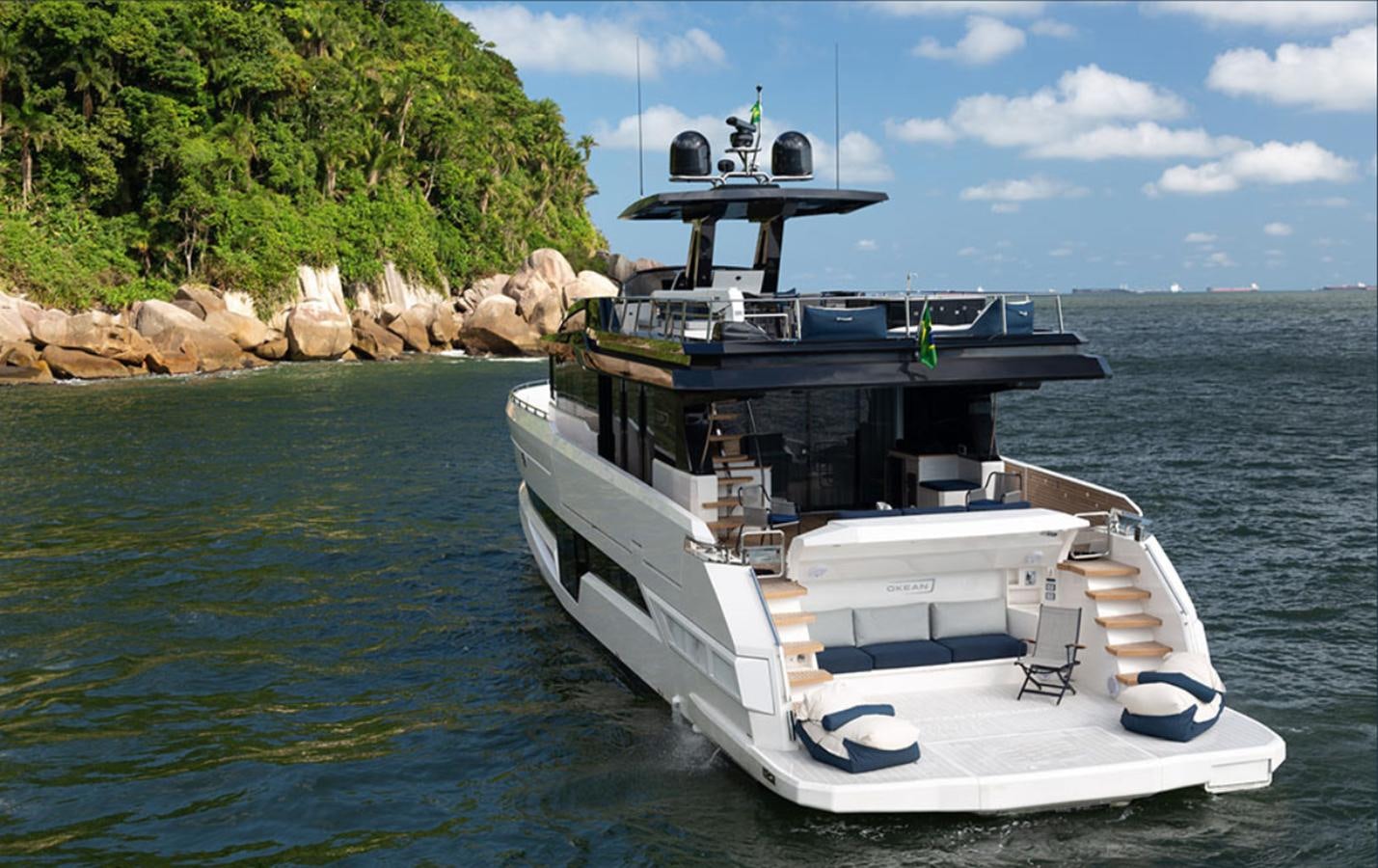 a boat on the water aboard OKEAN 80/01 Yacht for Sale