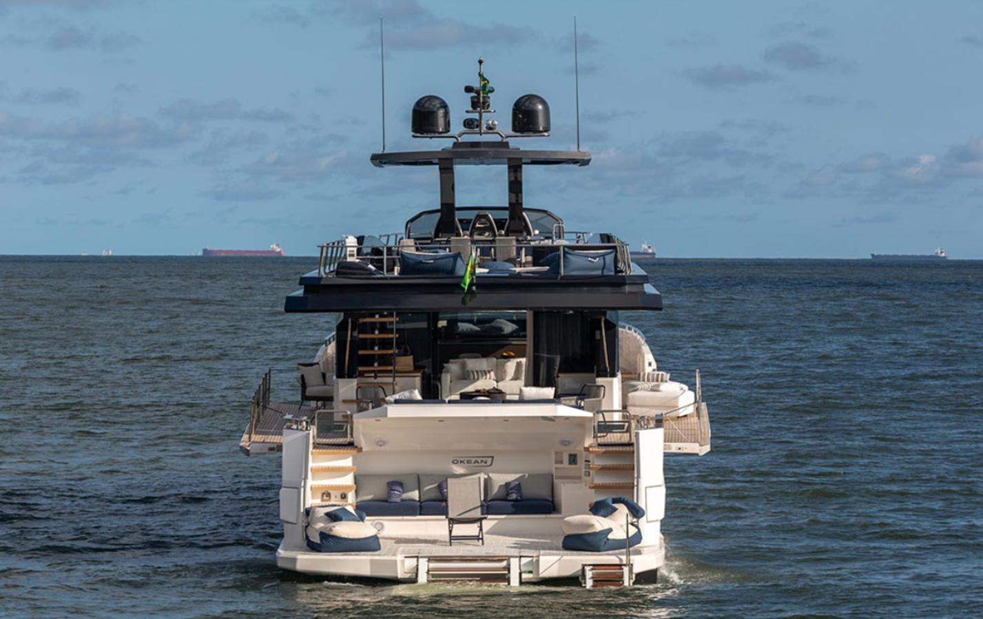 a large ship in the water aboard OKEAN 80/01 Yacht for Sale