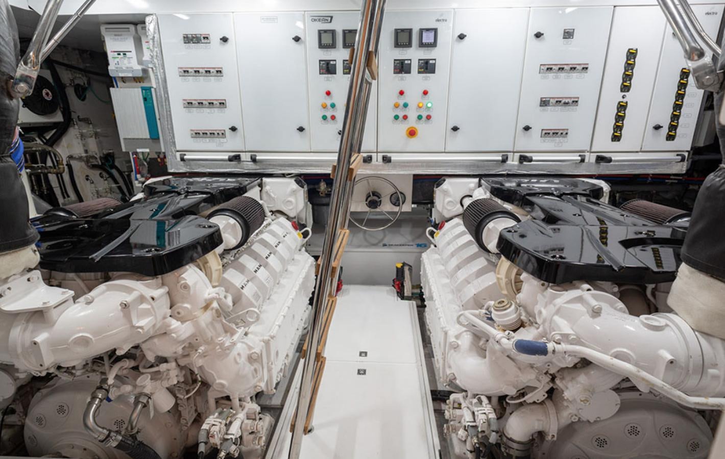 a machine with a large metal object aboard OKEAN 80/01 Yacht for Sale