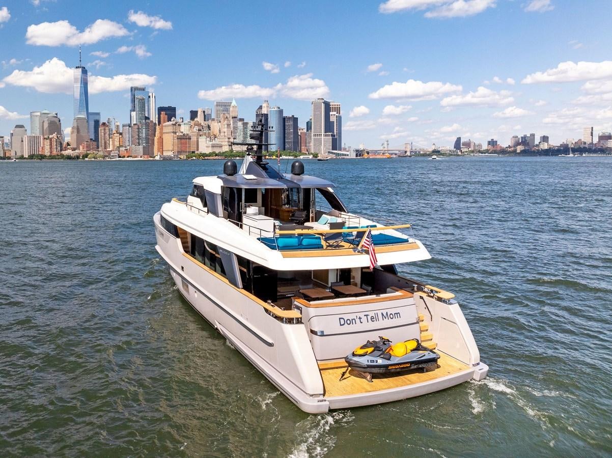 a boat on the water aboard DON'T TELL MOM Yacht for Sale