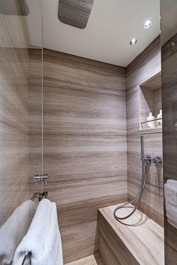 a shower with a towel from it aboard DON'T TELL MOM Yacht for Sale