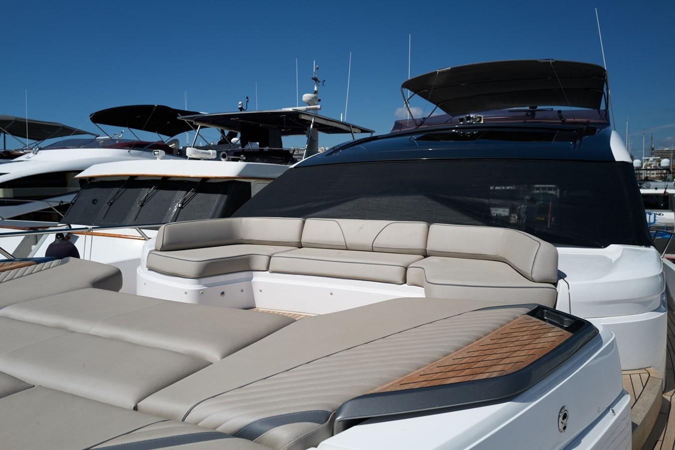 a row of white yachts aboard PRINCESS M Yacht for Sale