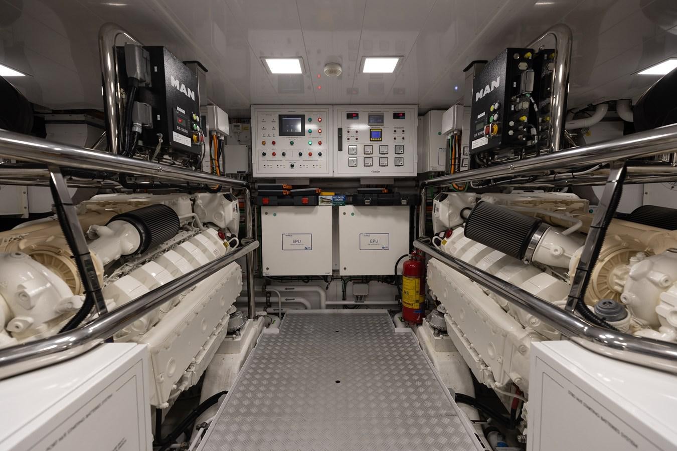 a room with machinery aboard ABBENTURES III Yacht for Sale