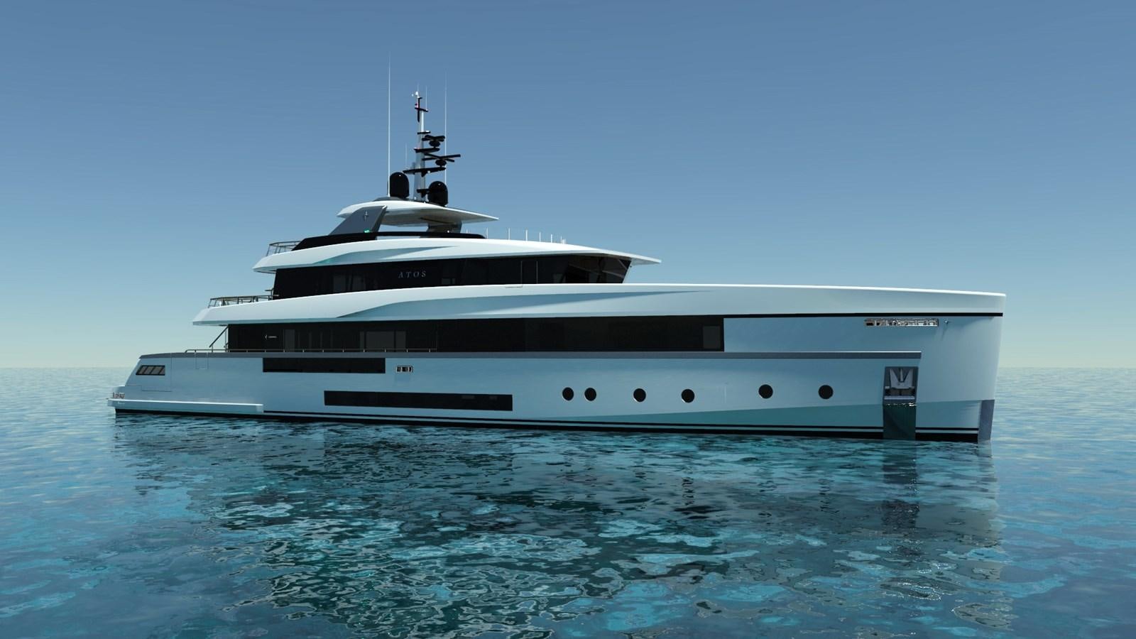 a white yacht in the water aboard ATOS 47 Yacht for Sale