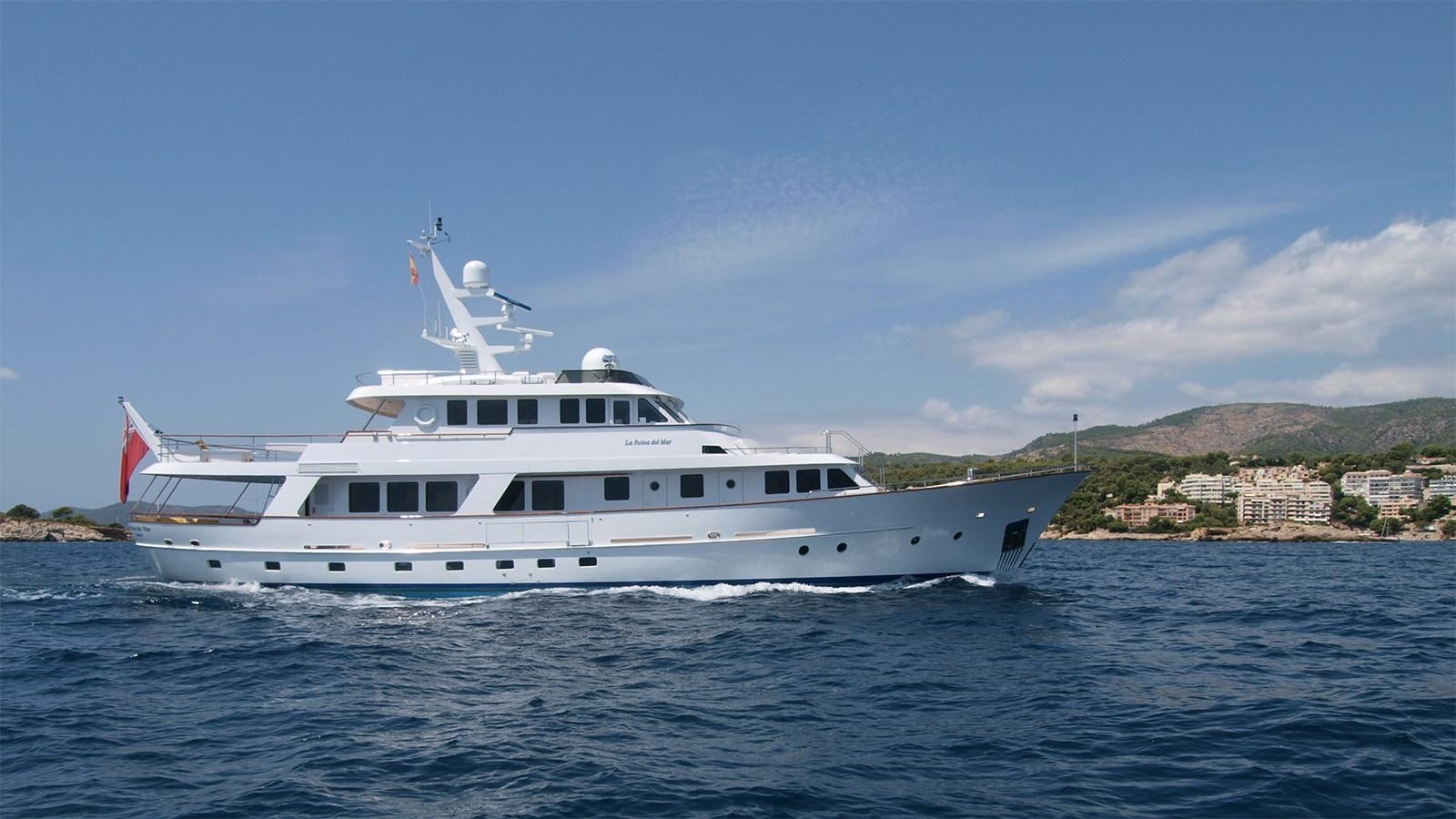 a boat on the water aboard LA REINA DEL MAR Yacht for Sale